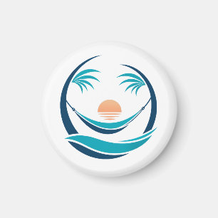 Luxus-Hängematten-Sonnenuntergangs-Logo Magnet