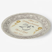 Luxus Happy Customize Silver 25 Jahre Jubiläum Pappteller (Schrägansicht)