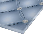Luxus Hellblaues Diamant-Tufting-Muster Schneidebrett (Ecke)