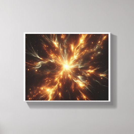 Luxus-Himmels-Goldene Supernova - Abstrakte Kosmis Leinwanddruck (Vorderseite)