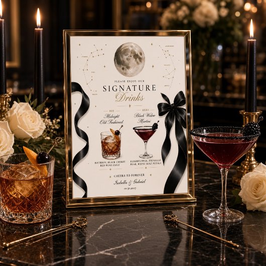 Luxus-Himmelsmond-Signature-Drinks Poster