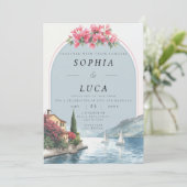Luxus-Hochzeit am Comer See mit QR-Code Einladung (Stehend Vorderseite)