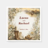 Luxus-Hochzeit auf einer westlichen Ranch Serviette (Vorderseite)