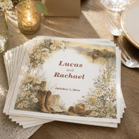 Luxus-Hochzeit auf einer westlichen Ranch Serviette