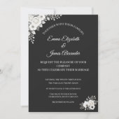 Luxus-Hochzeit in Monochrom Einladung (Vorderseite)