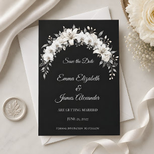 Luxus-Hochzeit in Monochrom Save The Date
