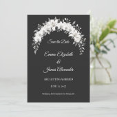 Luxus-Hochzeit in Monochrom Save The Date (Stehend Vorderseite)