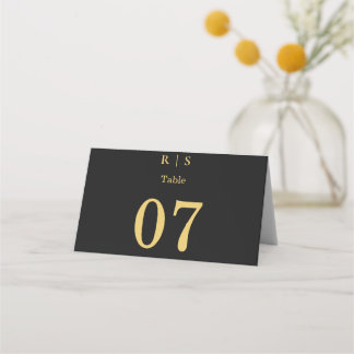 Luxus-Hochzeit in Schwarz und Gold Platzkarte
