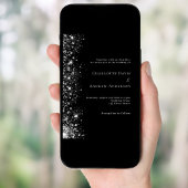 Luxus-Hochzeit in Schwarz-Weiß-Glitzer Einladung