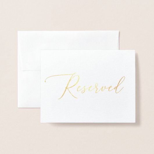 Luxus Hochzeit Minimalistisch Gold Reserviertes Ze Folienkarte (Vorderseite mit Umschlag)