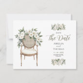 Luxus-Hochzeit mit Grünzeug Save-the-Date (Vorderseite)