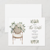 Luxus-Hochzeit mit Grünzeug Save-the-Date (Vorne/Hinten)