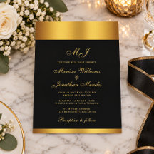 Luxus-Hochzeit mit schwarzer und goldener Kalligra