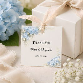Luxus-Hochzeit mit staubblauen Hortensien Geschenkanhänger