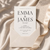 Luxus-Hochzeit mit vertikaler Typografie Einladung