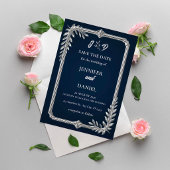 Luxus Hochzeit Navy Blau und Silber "Save the Date