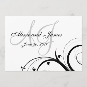 Luxus-Hochzeits-Einladung mit doppeltem Monogramm  Einladung