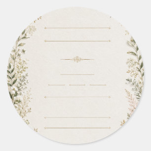 Luxus-Hochzeits-Einladung mit floralen Motiven Runder Aufkleber