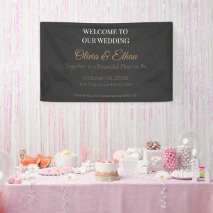 Luxus-Hochzeitsbanner   Elegantes Empfangsschild Banner