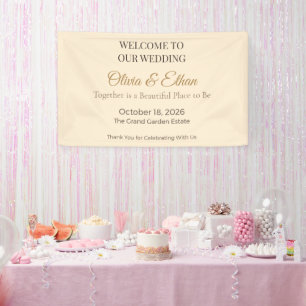 Luxus-Hochzeitsbanner   Elegantes Empfangsschild Banner