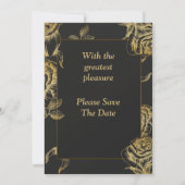 Luxus Hochzeitseinladung, Gold und Schwarz Einladung (Rückseite)