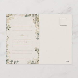Luxus-Hochzeitseinladung – Minimalistischer Elfenb Feiertagspostkarte