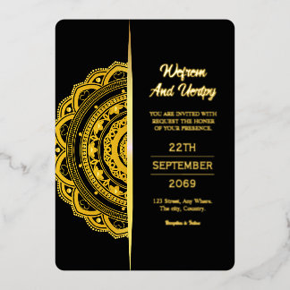 Luxus-Hochzeitseinladungskarten-Design Goldfolie Folieneinladung