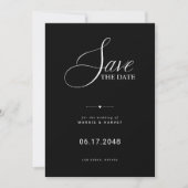 Luxus-Hochzeitsfoto in Schwarz Save The Date (Vorderseite)