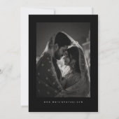 Luxus-Hochzeitsfoto in Schwarz Save The Date (Rückseite)
