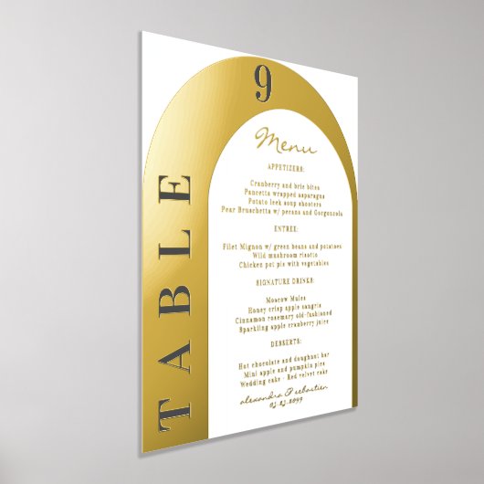 Luxus-Hochzeitsmenü und Tischnummer Gold Silver Foliendrucke (Ablage )