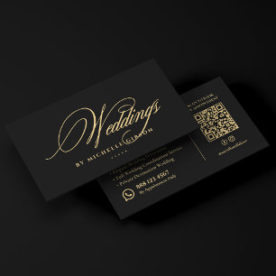 Luxus-Hochzeitsplaner-Dekorateur Elegant Schwarz Visitenkarte