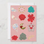 Luxus-Hochzeitsplatzkarten | Romantische Blumen (Rückseite)