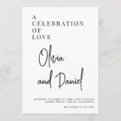 Luxus-Hochzeitsskript Foto QR-Code  Einladung (Vorderseite)