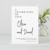 Luxus-Hochzeitsskript Foto QR-Code  Einladung (Stehend Vorderseite)