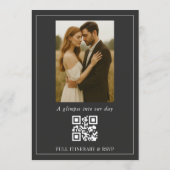 Luxus-Hochzeitsskript Foto QR-Code  Einladung (Rückseite)