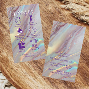 Luxus Holografische Glam Design Schmuckpflege Visitenkarte