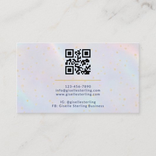 Luxus Holographic Brow Artist Modern Visitenkarte (Rückseite)