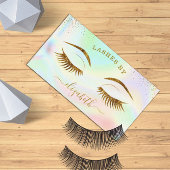 Luxus Holographic Gold Eyelashes Business Card Visitenkarte