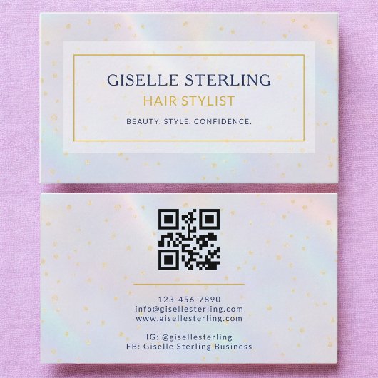 Luxus Holographic Hair Stylist Modern Visitenkarte