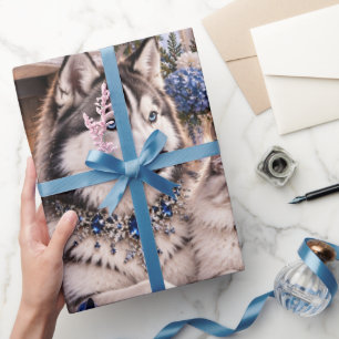Luxus-Holzländchen-Midnight-Navy-Weihnachtsverpack Geschenkpapier