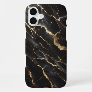 Luxus-Hülle aus schwarzem Marmor - Elegante Goldad iPhone 16 Plus Hülle