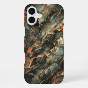 Luxus-Hülle aus tiefem Smaragd-Marmor - Elegant iPhone 16 Plus Hülle