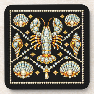 Luxus-Hummer-Juwelenmuster-Diamant Getränkeuntersetzer