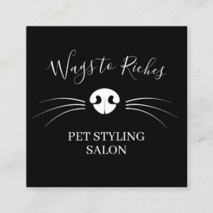Luxus Hund wachsen Haustier Service Schwarz Quadratische Visitenkarte