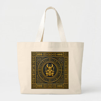 Luxus-Igbo-Ikenga-Indigo- und Gold-Kulturtasche Jumbo Stoffbeutel