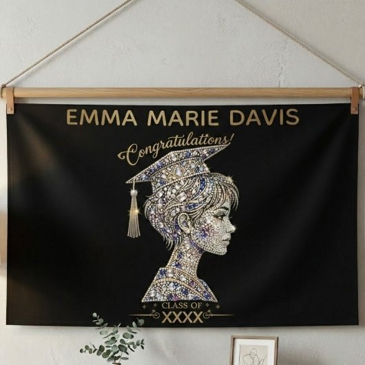 Luxus-imitat-Diamant-Glitter-Abschlussfeier Banner