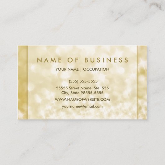 Luxus IMITATE Gold Bokeh Sparkle Haar und Schönhei Visitenkarte (Rückseite)