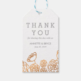 Luxus Imitate Gold Foil Floral Hochzeit Vielen Dan Geschenkanhänger