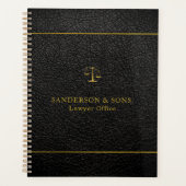 Luxus Imitate Gold und schwarz Leder Anwalt Anwält Planer (Vorderseite)
