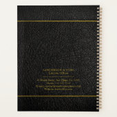 Luxus Imitate Gold und schwarz Leder Anwalt Anwält Planer (Rückseite)